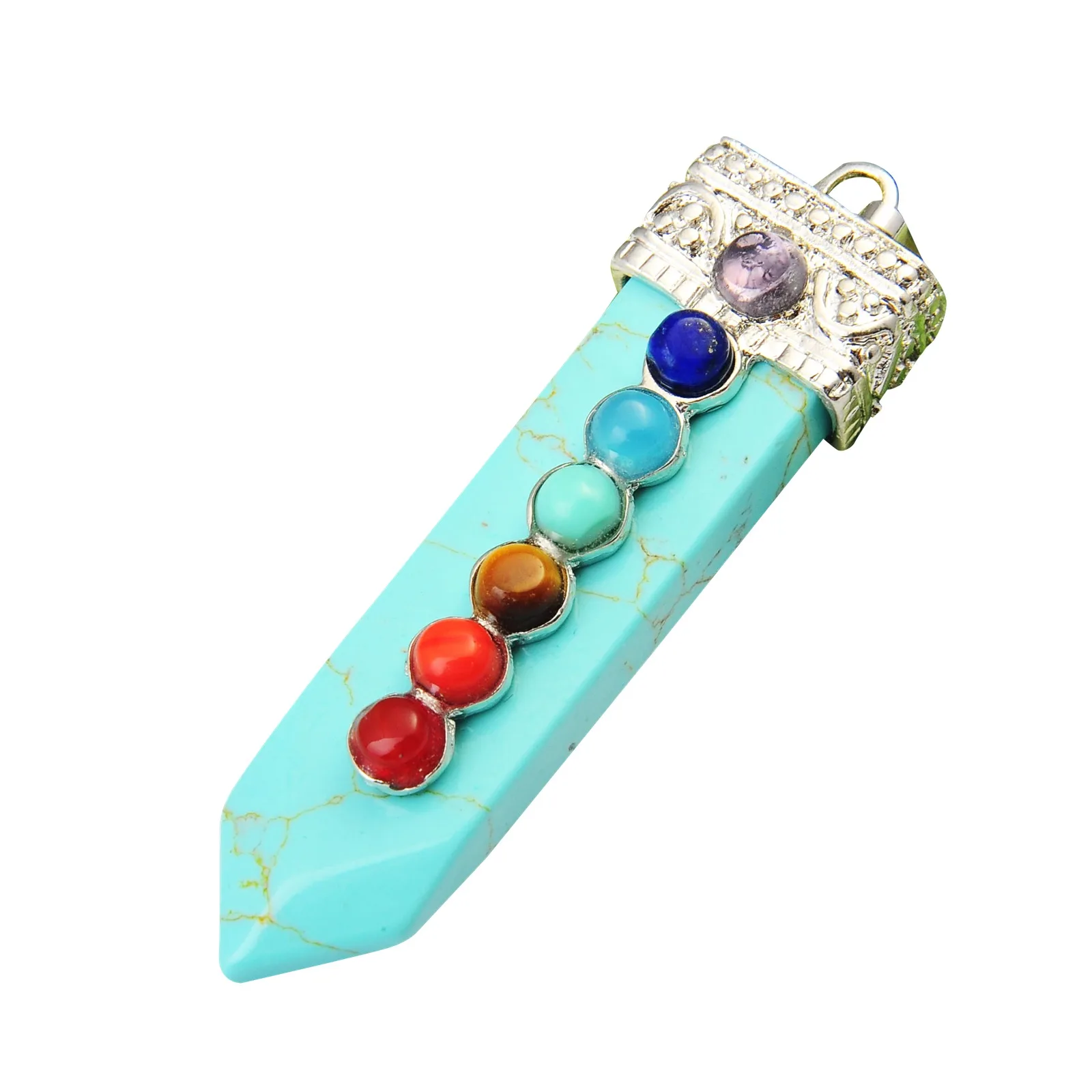 JOYA 2019 New Valentine's Day Gift Lady Pendant Natural Crystal Seven Chakra Sword Stone | Украшения и аксессуары