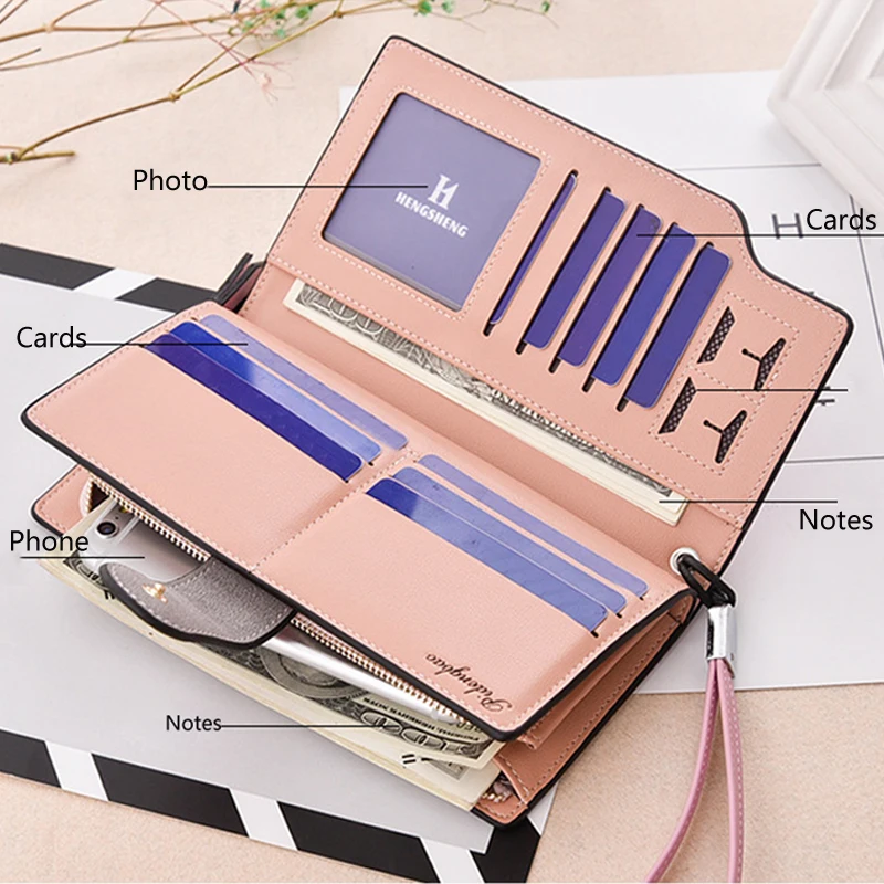 2019 New Female Wallet Leather Women Change Long Design Hasp Purses Clutch Money Coin Card Holders Carteras | Багаж и сумки
