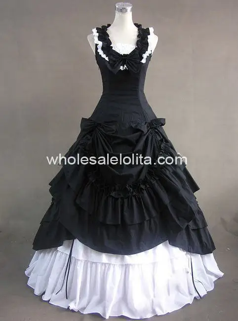 Черно белое бальное платье в стиле Civil War Southern Belle Lolita|ball gown dress|gown dressball |