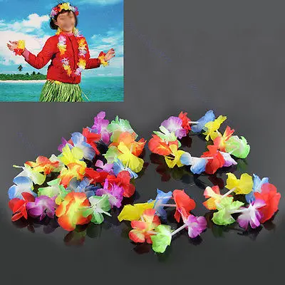 4 шт. Гавайские цветы ожерелье повязка на голову ножной браслет гирлянда Пляжное