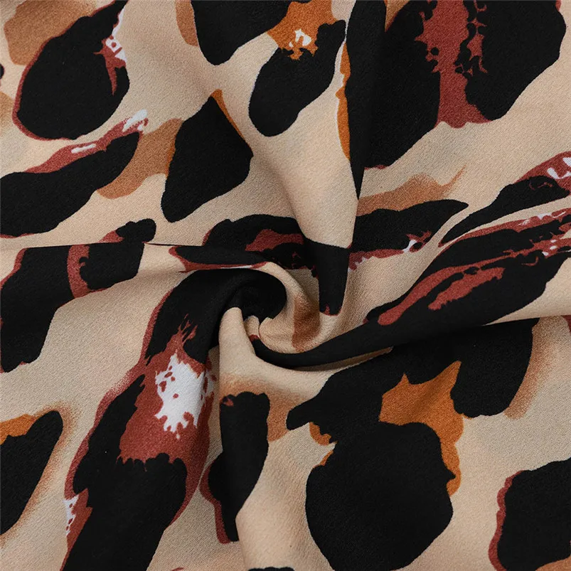 Юбка женская с разрезом и леопардовым принтом модная пикантная бандажная