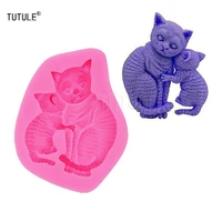 gadgets cats silicone mold fondant cakecookies chocolate handmade soap bakeware pudding jelly mold silicone cat mold