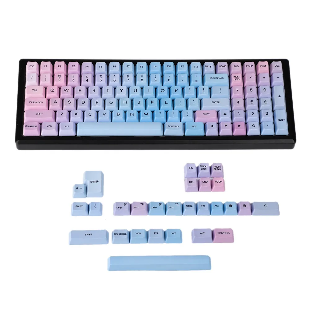 Радуга закат толстый PBT OEM профиль краситель Sub Keycap для стандартных ANSI ISO MX переключатели механическая клавиатура filco YMD96 kara96