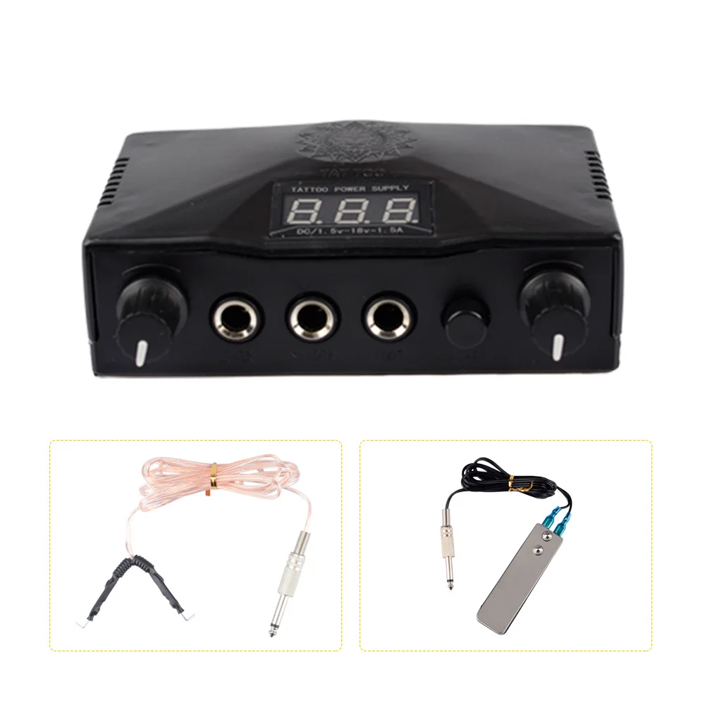 Стартовый набор для тату-машины с одной катушкой пистолета, 20 цветами пигментных чернил, наборами черной мощности, начинающим зажимом и постоянным макияжем.