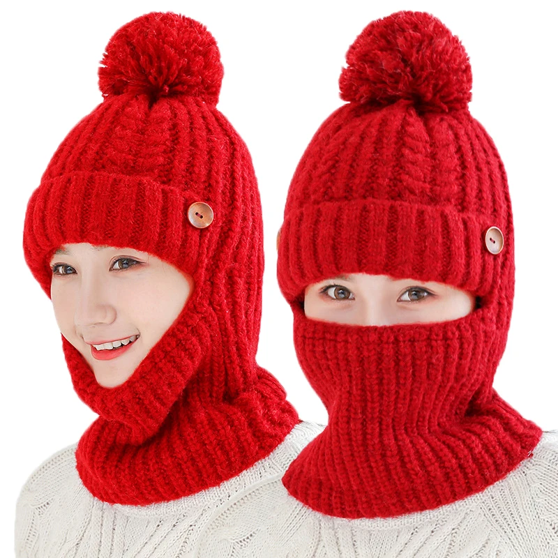 2019 зимняя вязаная шапка бини для девочек шарф Skullies Beanies зимние толстые шляпы