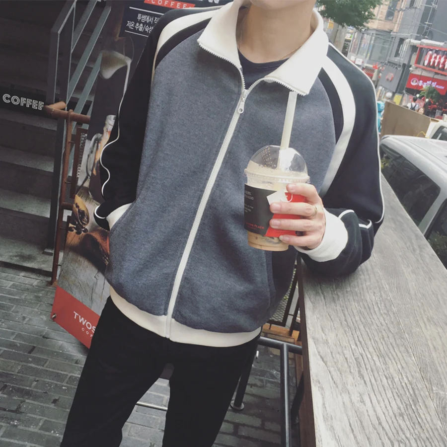 Рок мужская повседневная куртка с высоким воротником бомбер в стиле панк для