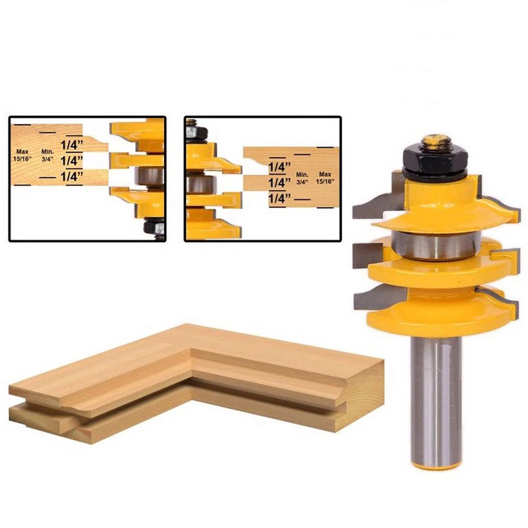 

Freeshipping High quality grade alloy Rail and Stile Router Bit Ogee Stacked 1/2-Inch Shank Woodworking Wood Tool