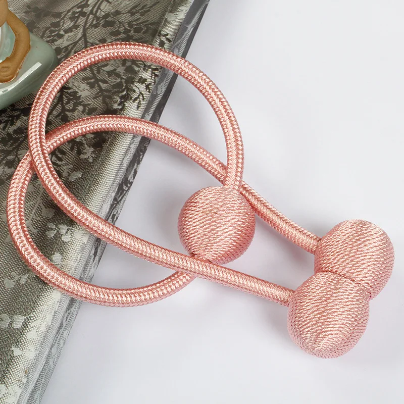 Pink 1 шт. удлиненные магнитные подхваты для штор с 3 шариками на окно драпировка с завязками на спине драпировки затемненные занавески для декора штор - Цвет: Pink