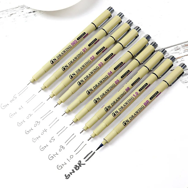 Маркеры для чернил Black Fineliner художественные маркеры водонепроницаемые товары