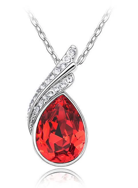Ожерелье с подвеской в виде бутона цветком и кристаллами|necklace jewelry|jewelry free