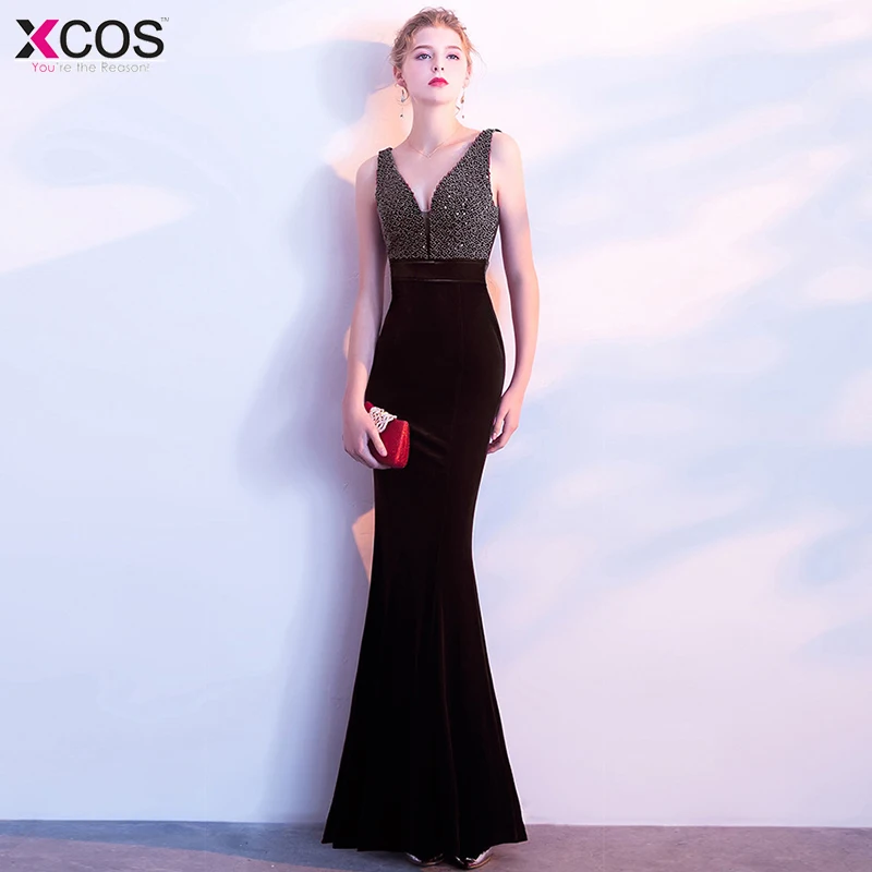 Новое Элегантное Длинное бордовое вечернее платье со стразами vestido de festa