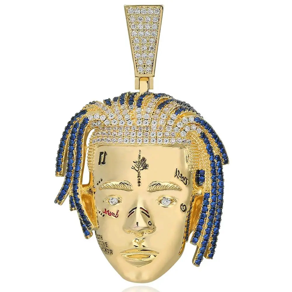 Gold GUCY персонализированные Рэппер XXXTentacion кулон ожерелье Iced Out CZ цепи мужские хип хоп панковские шармы Ювелирные изделия Подарки - Окраска металла: Gold