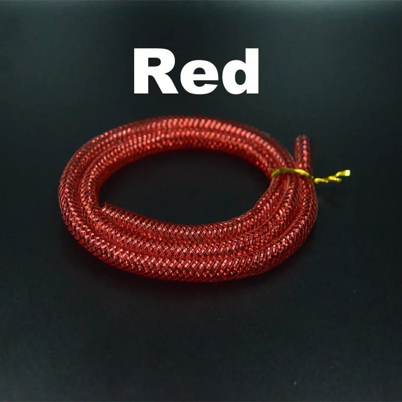 Red Созерцатель 6 дополнительных цветов диам. 8 мм E-Z оплетка трубок стример тела 3 метра Радужная майларная трубка для ловли нахлыстом синтетический материал - Цвет: Red