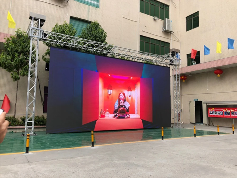 Литой алюминий 500x1000 мм 104*208 точек кабинет Прокат P4.81 открытый rgb led экран дисплея, большой светодиодный рекламный видео стены
