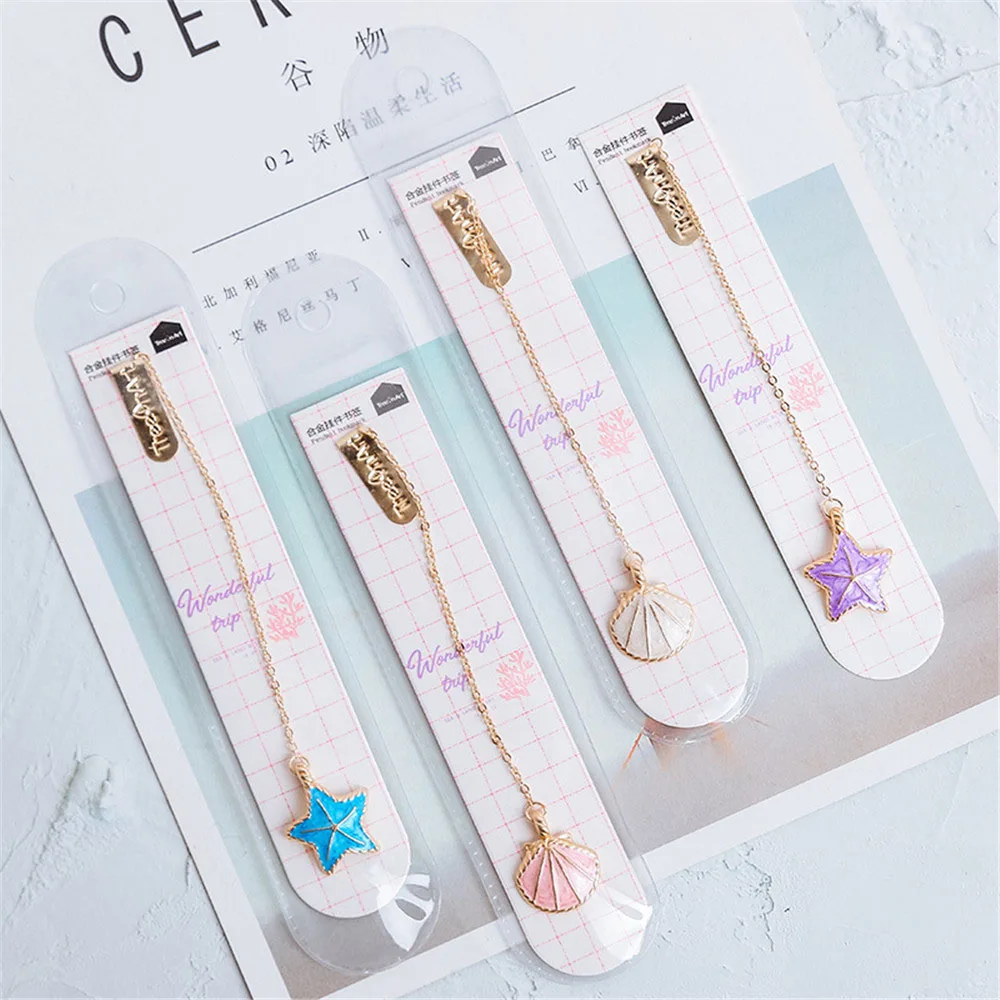 1 шт. металлическая Закладка в виде ракушки наклейки для книг Kawaii подарок учителя