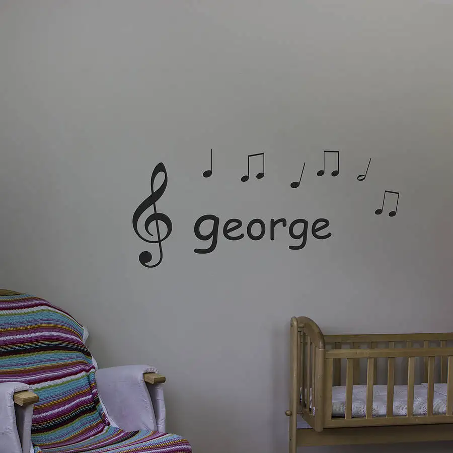 Настенные наклейки с музыкальными нотами съемные украшения для спальни гостиной