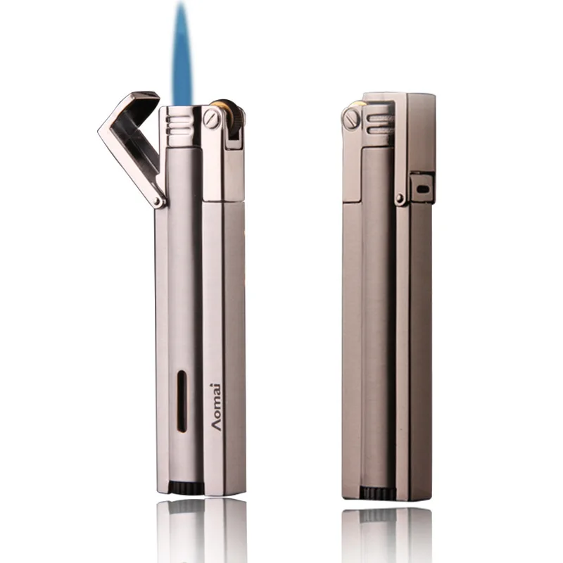 

Torch Turbo Lighter Compact Jet Butane Lighter Gas Cigarette 1300 C Fire Windproof Stripe Pipe Cigar Lighter No Gas