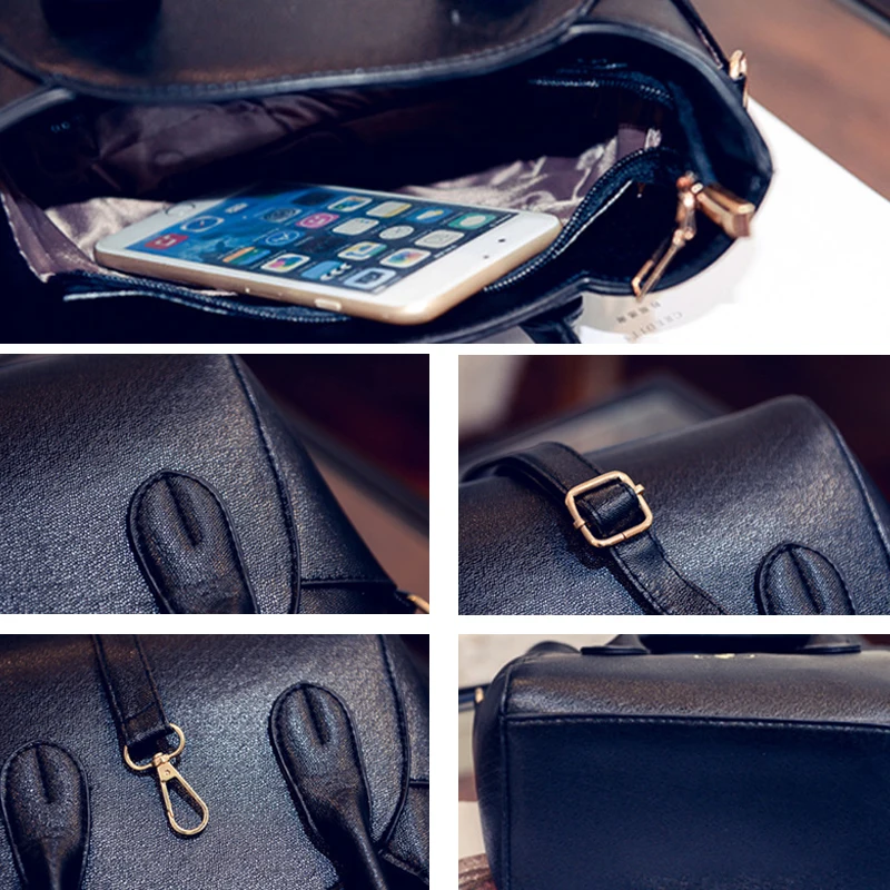 2 цвета Модные женские Сумки из искусственной кожи с ручками и милым котом сумки