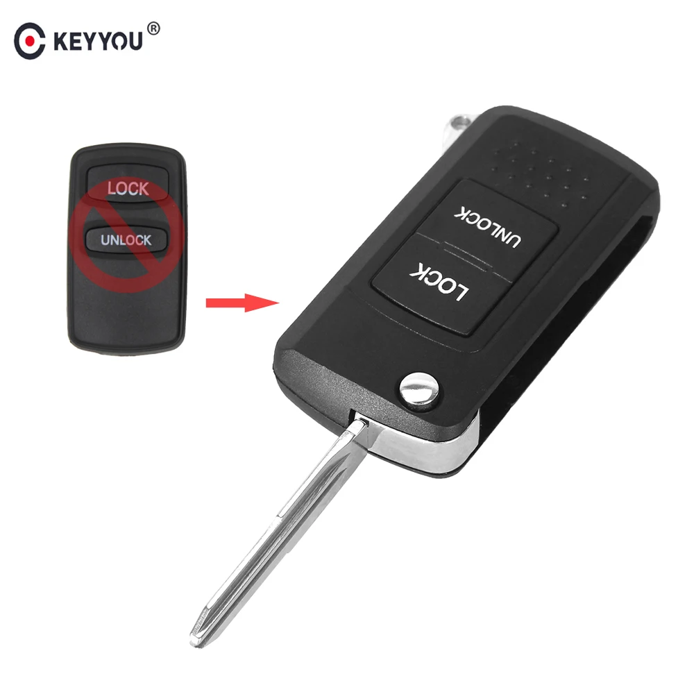 KEYYOU 10X Флип складной пульт дистанционного ключа автомобиля корпус Fob 2 кнопки для Mitsubishi Montero Pajero Диаманте замена ключа автомобиля крышка