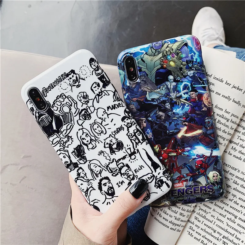 Крутой Marvel Мстители Железный человек Капитан Америка Супергерой чехол для iPhone X XS MAX XR 10 8 7 6 6S Plus Etui Fundas