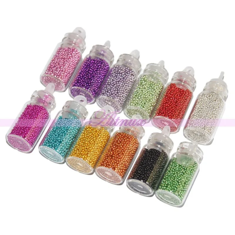 Маленькие 12 бутылок икра шарики для дизайна ногтей горный хрусталь украшение