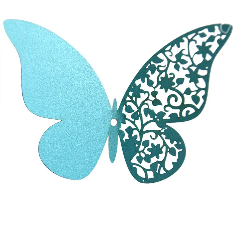 Light blue 12 шт полый 3D стикер на стену с бабочкой для свадебного украшения дома бабочки на стену комнаты декор многоцветные наклейки - Цвет: Light blue