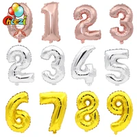 50pclot 16inch number foil balloons rose gold silver digital birthday party wedding decoration baby shower supplies wholesale