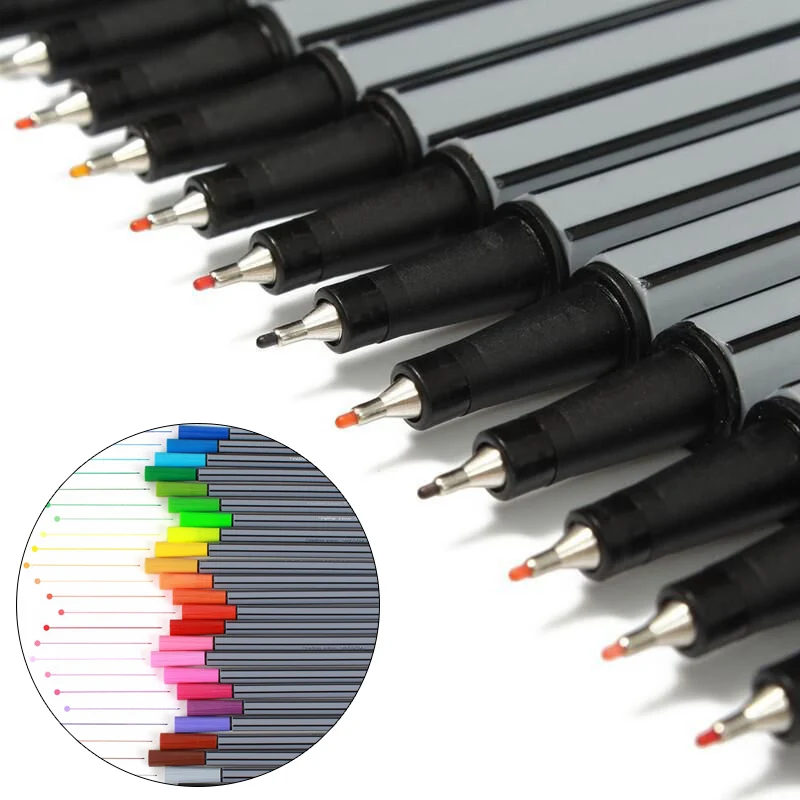 Акварель Sketech ручки micron Набор 24 Цвета 0 4 мм маркер для белой доски Тонкий крючок