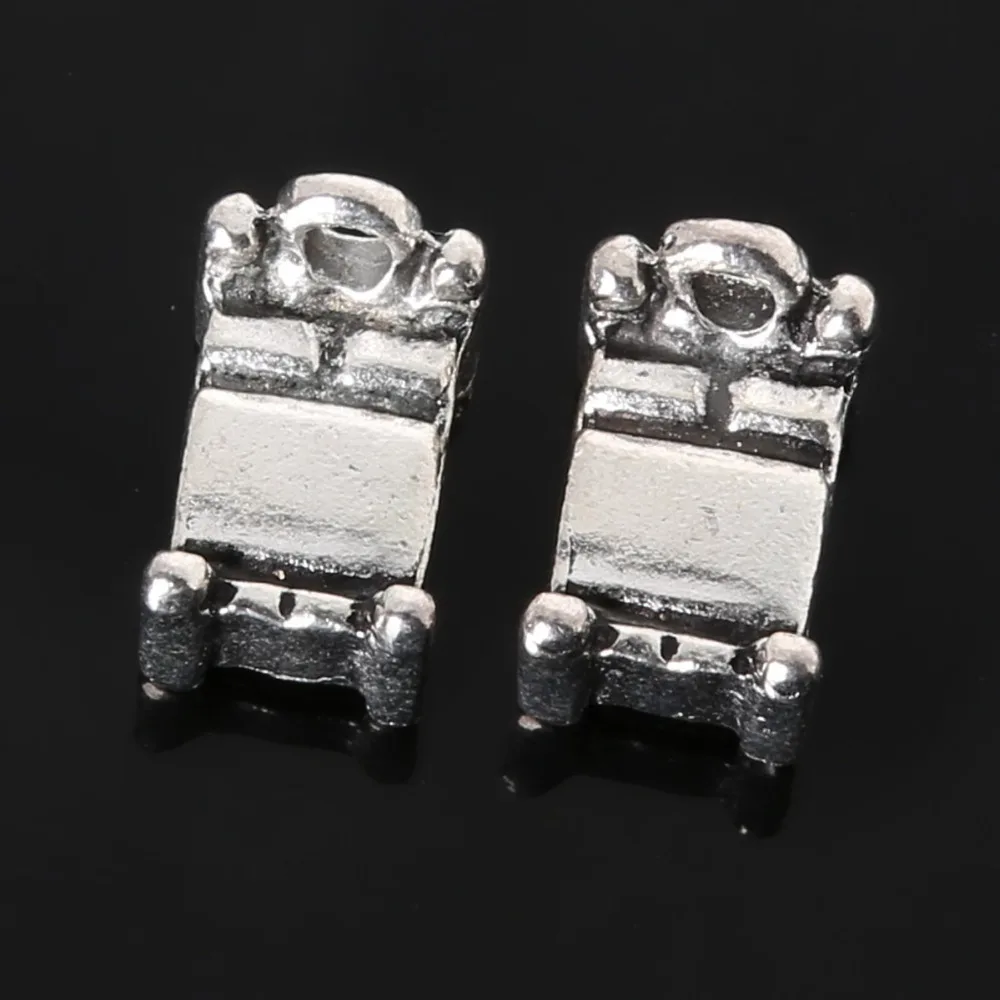 4 шт./лот Подвеска для кровати Античные тибетские серебряные тона 3D Подвески DIY