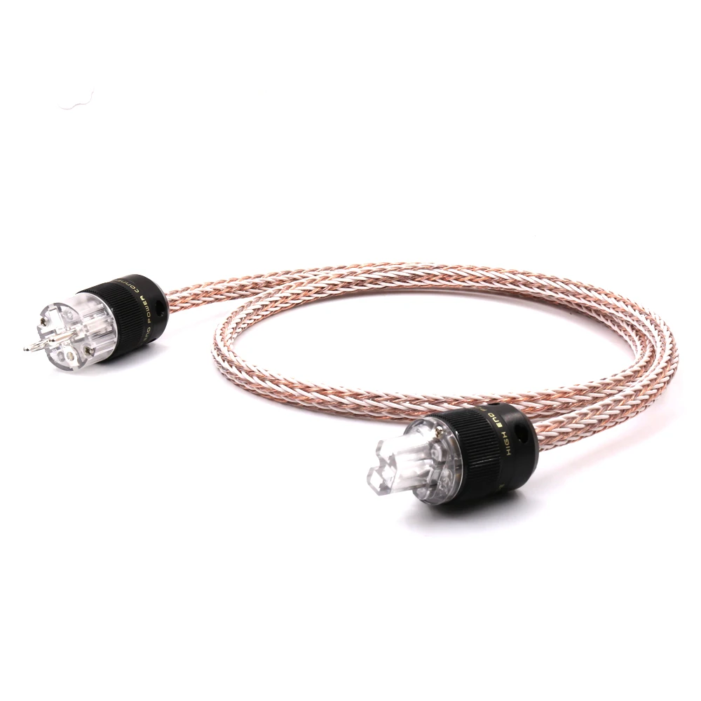 Медные провода Hifi OCC AWG 15 EU шнур питания Schuko с посеребренным покрытием|Кабели VGA| |