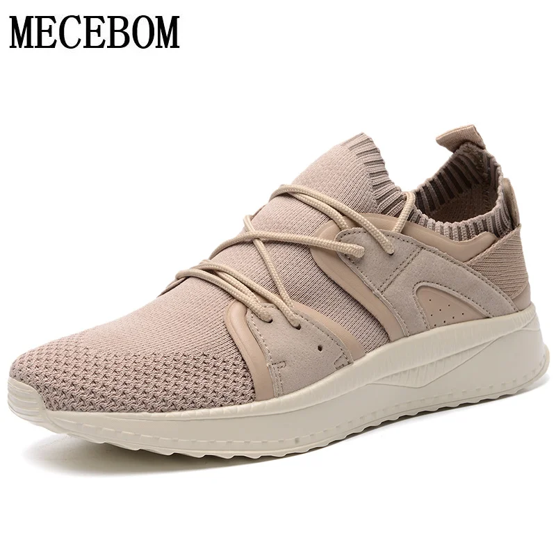 2018 Новый Для мужчин повседневная обувь дышащая сетка плетения кружева-цвета хаки