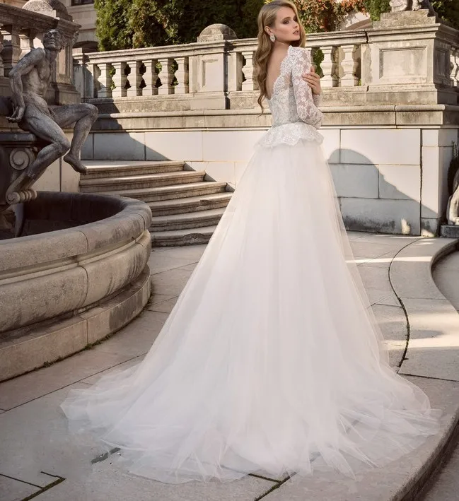 Свадебное платье 2017 Vestido De Noiva одежда с длинным рукавом Кружева Русалка Съемная