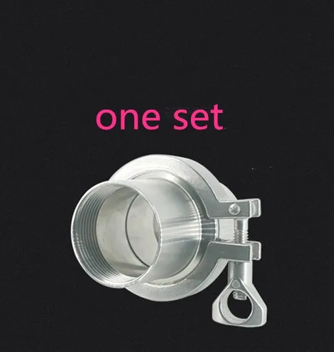 

1/2" DN15 Sanitary Male Thread Set Ferrule OD 50.5MM Pipe Fittings + Tri Clamp +PTFE Gasket Stainless Steel SS304