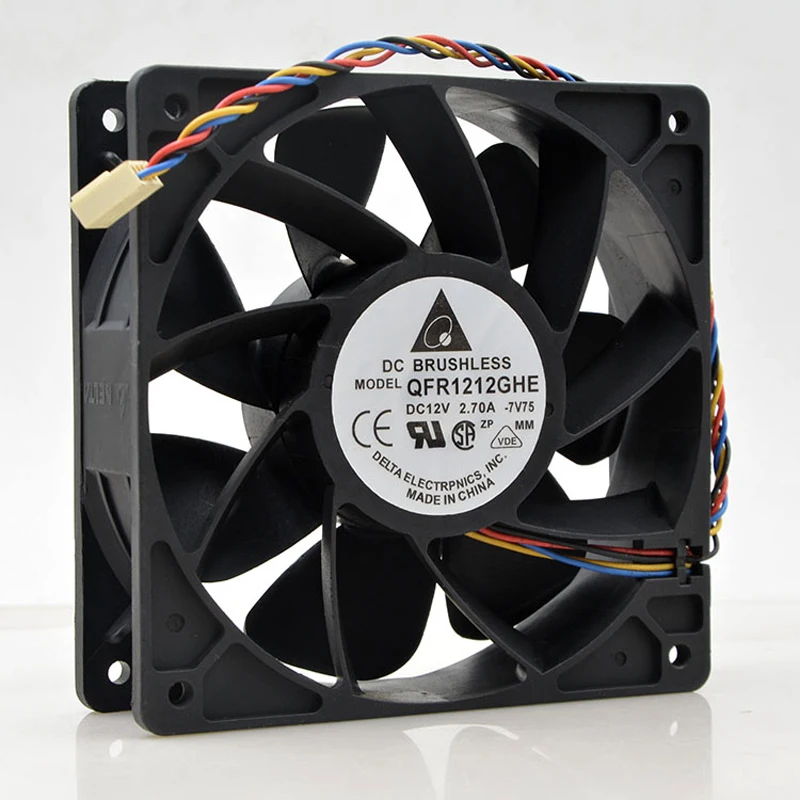 ForDelta QFR1212GHE QFR1212GHE-PWM 4 линии DC 12 В 2.7A 12038 120x120x38 мм ШИМ контроль скорости Сервер вентилятор охлаждения для Биткоин шахтера