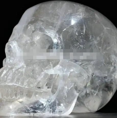 Кварцевый камень резной хрустальный череп Реалистичный исцеляющий|Статуи и