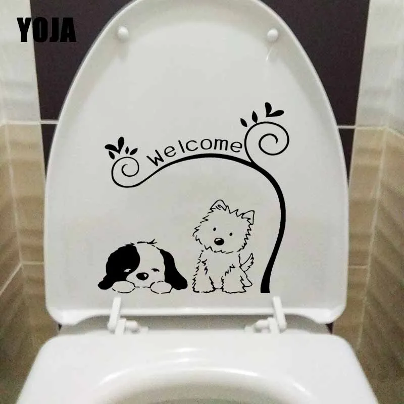 YOJA 22.9X22.9CM собака изящный животное Добро пожаловать настенные Стикеры для детской