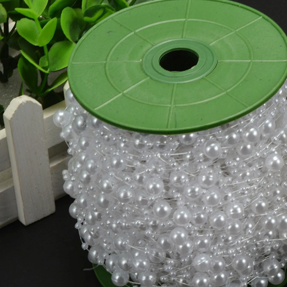 Жемчужная Нить 60 м нить белого жемчуга Свадебный венок Diy Craft люкс украшение для