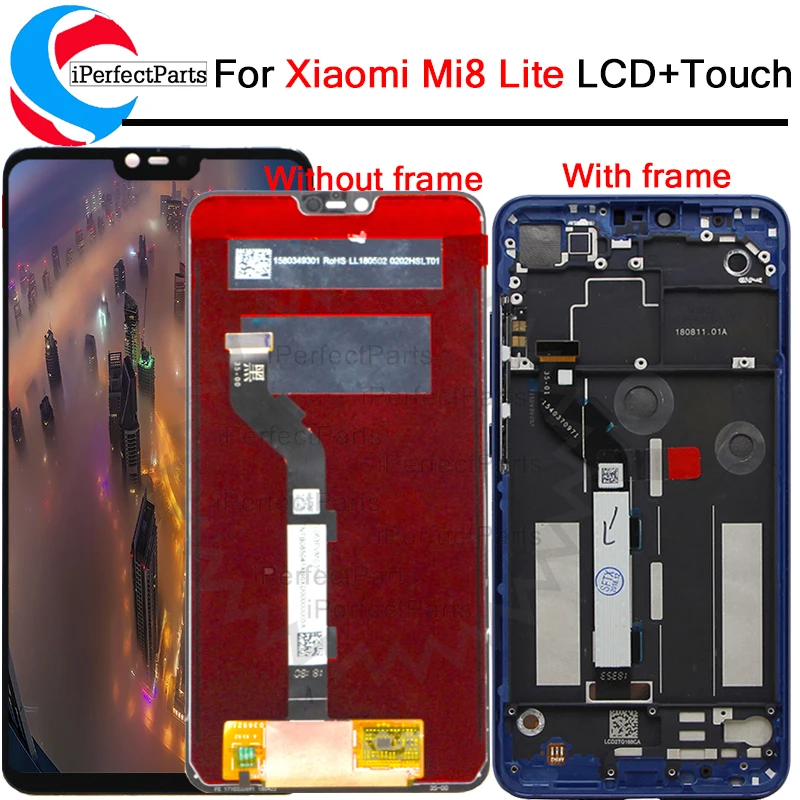 6,2" для Xiaomi mi 8 Lite ЖК-дисплей сенсорный экран дигитайзер с рамкой в сборе Замена для mi 8 Youth mi 8 lite ЖК