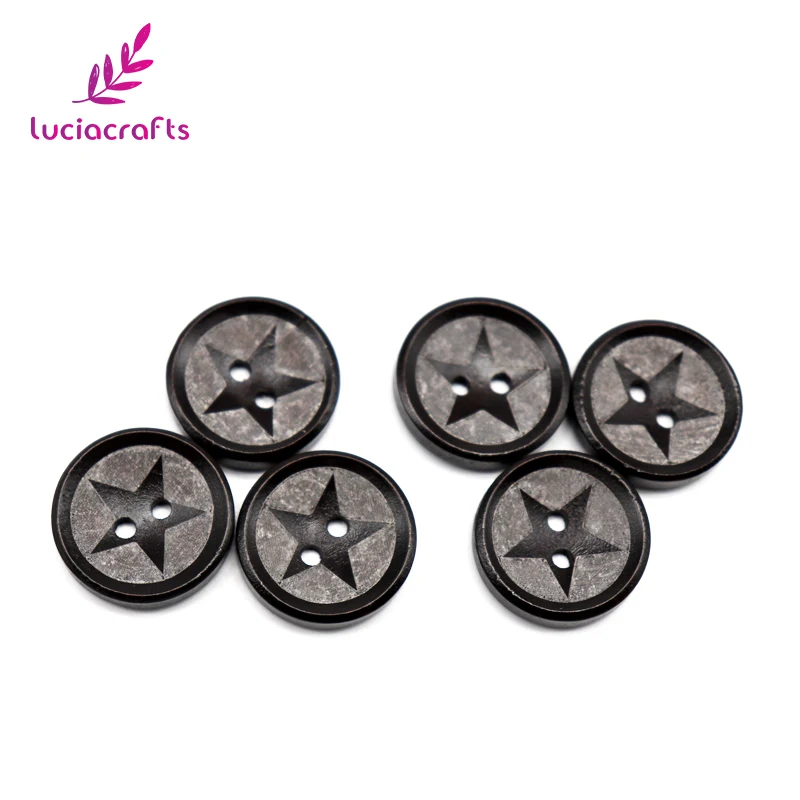Lucia crafts букет невесты 6 штук в партии 24 шт. 20*20 мм с 2 отверстиями Star темно-коричневые деревянные круглые пуговицы DIY для Костюмы Скрапбукинг аксессуары E0315