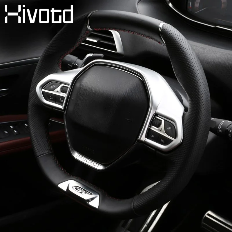 Hivotd для Пежо 3008 Peugeot 3008GT 2021-2017 украшение рулевого колеса автомобиля наклейки