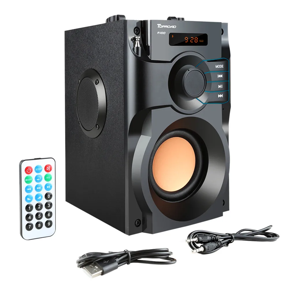 Беспроводная bluetooth колонка TOPROAD супер бас сабвуфер эквалайзер ЖК дисплей fm радио
