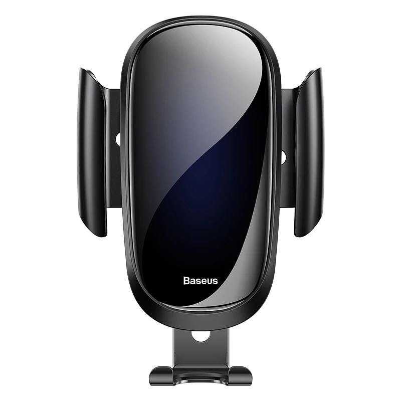 Baseus роскошный стеклянный Автомобильный держатель для телефона для iPhone X XS Max XR samsung S9 S8 гравитационный металлический гравитационный держатель gps в автомобиле - Цвет: Черный