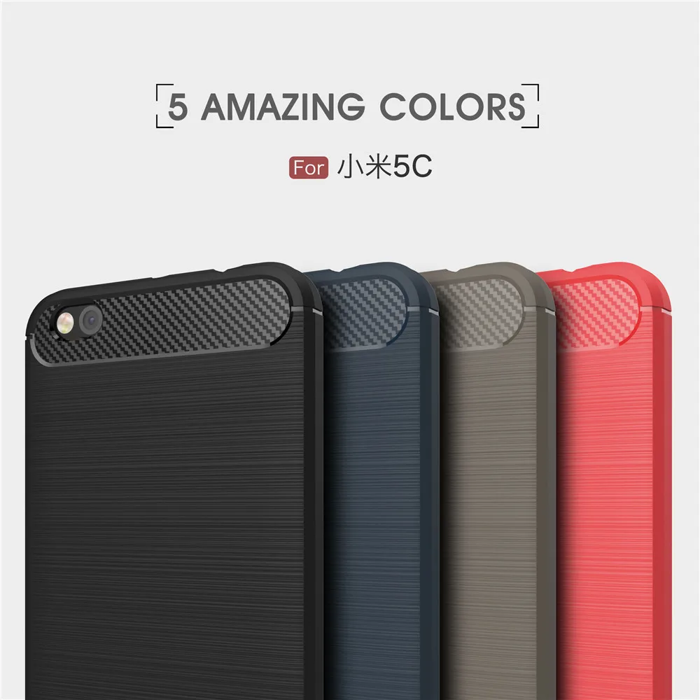 Lenuo чехол для Xiaomi Mi 5c ТПУ Мягкий углеродного волокна силиконовые матовый