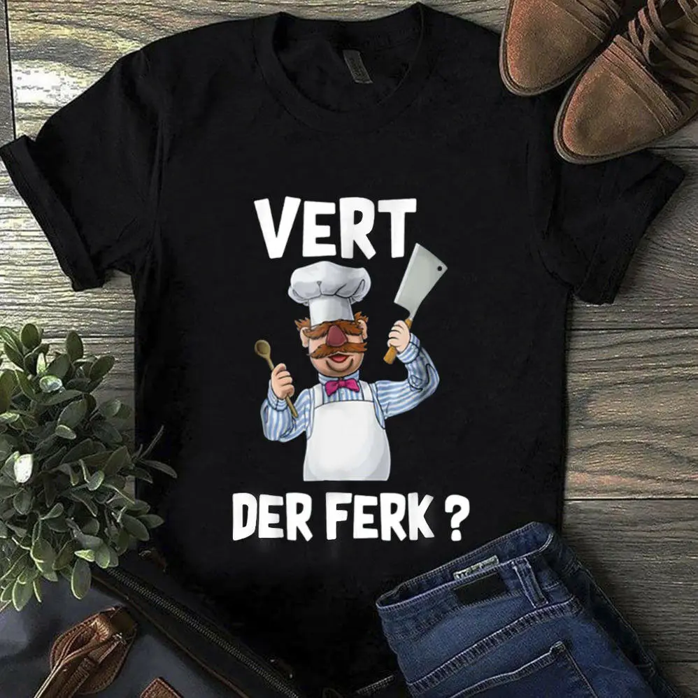 Vert Der Ferk шведский шеф-повара Маппет Шоу футболка черный хлопок для мужчин S 4Xl |