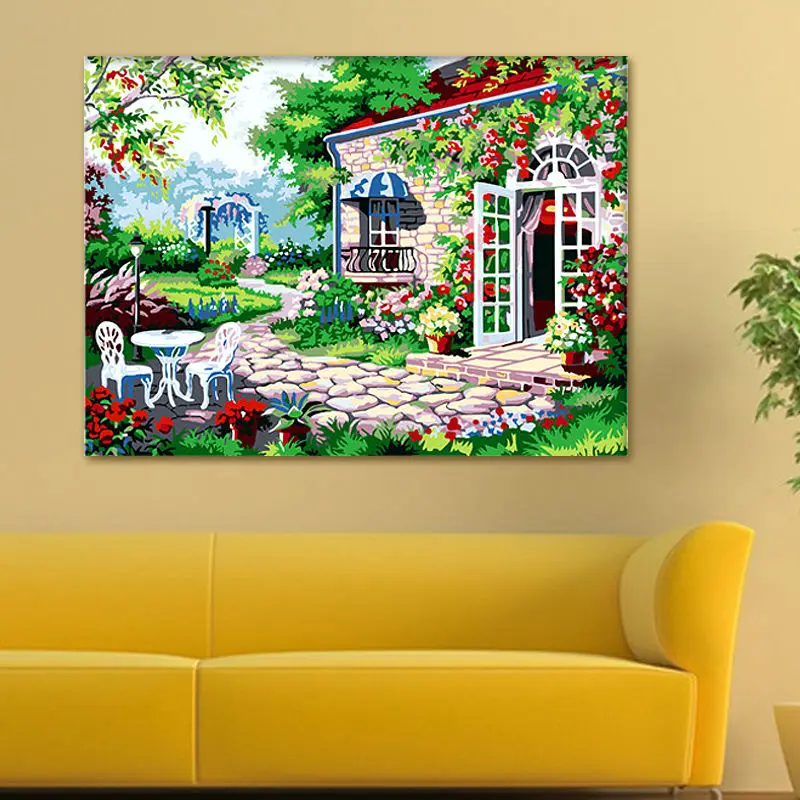 coloring by numbers House Garden Flowers modular painting digital paint diy | Дом и сад