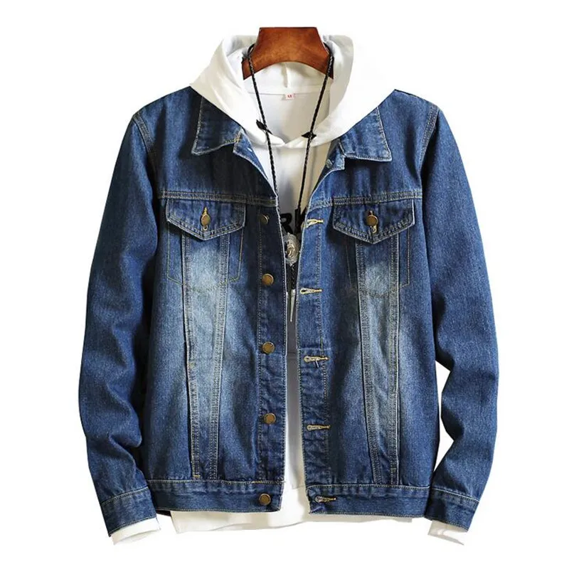2019 джинсовая куртка весна и осень Мужская пальто для будущих мам мужчин Slim Fit