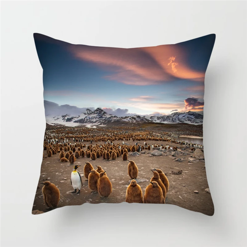 Fuwatacchi животные окрашенные пледы наволочки милый Южно полюс Подушка-Пингвин Чехлы для дома Диван Декоративные наволочки