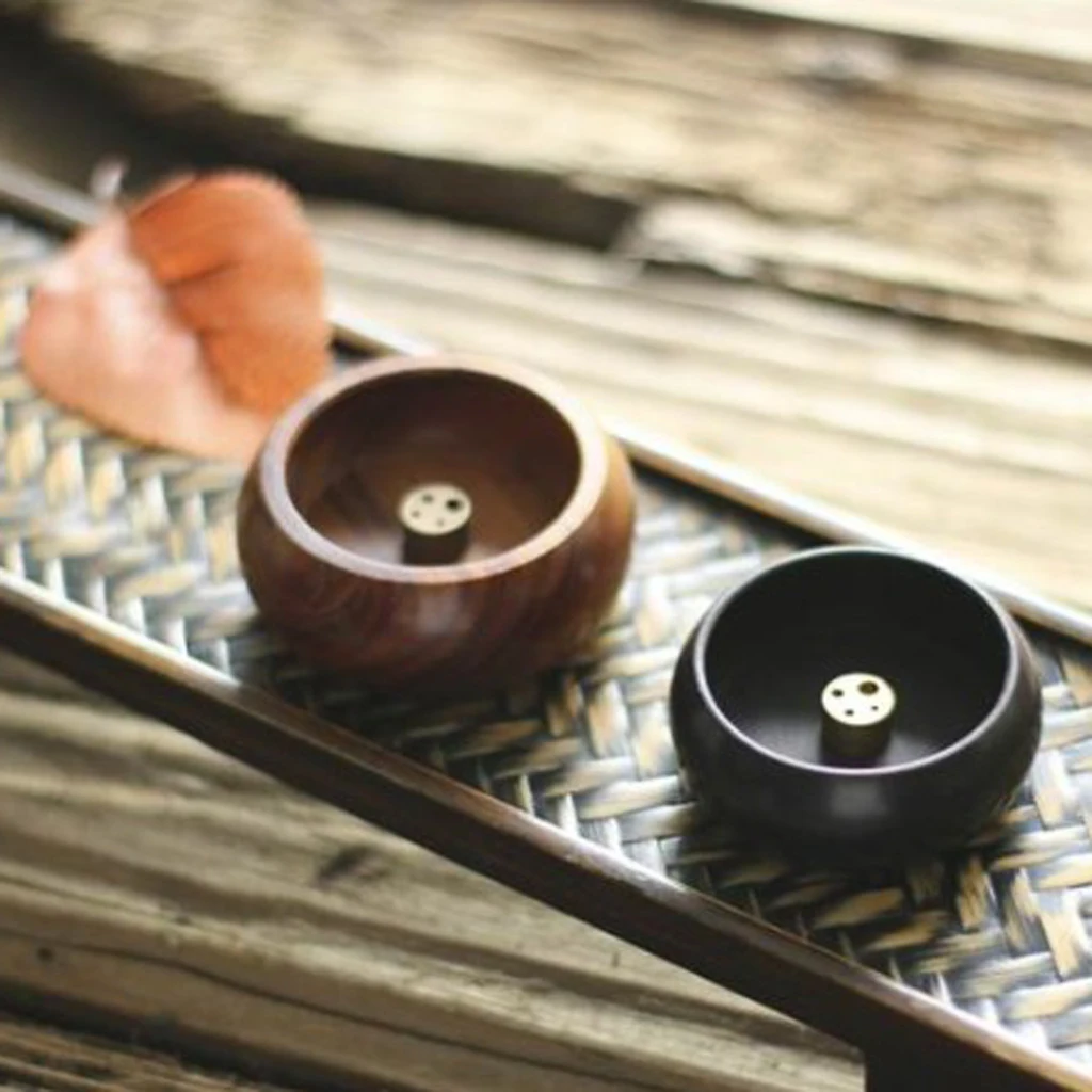 Decorative Wooden Incense Stick Burner Bowl Ash Catcher Tray Holder with Plate | Дом и сад