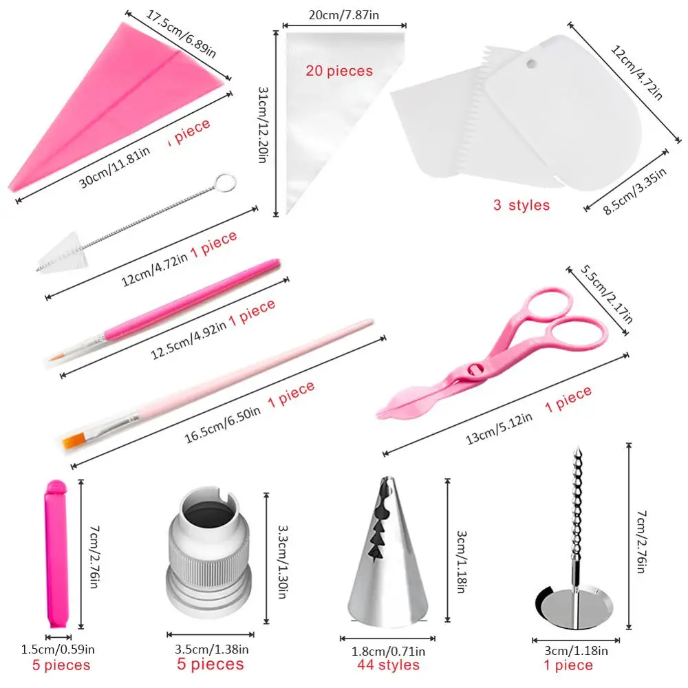 

84pc/Set Cake Decorating Tools Tulip Icing Piping Nozzles Stainless Steel Flower Cream Pastry Tips Nozzles Bag Cupcake