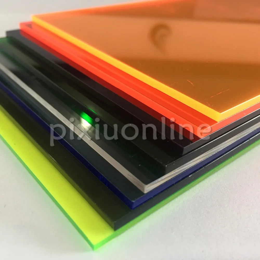 8 различных цветов акриловых досок 10*20 см J351 Perspex прозрачные пластиковые листы для - Фото №1